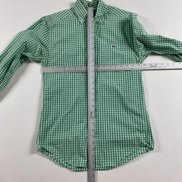 Vineyard Vines Tucker Shirt Mens XS Button Down Green White Gingham Check Cotton - Picture 6 of 10